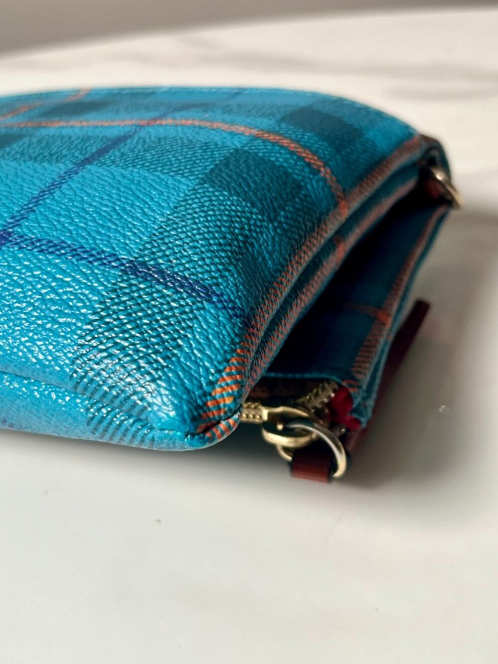Dooney & Bourke Tiverton Blue Tartan Plaid Crossbody Tassel Bag + COA - Picture 8 of 15